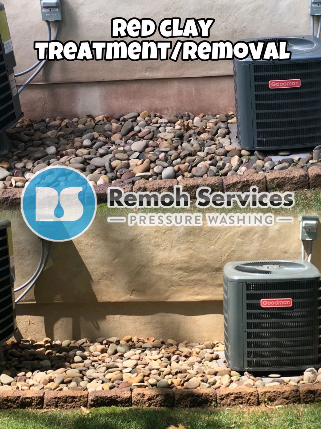 Before and after: red clay stain removal