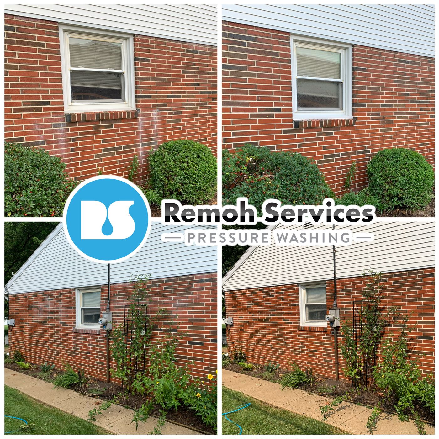 Before and after: brick wall cleaning