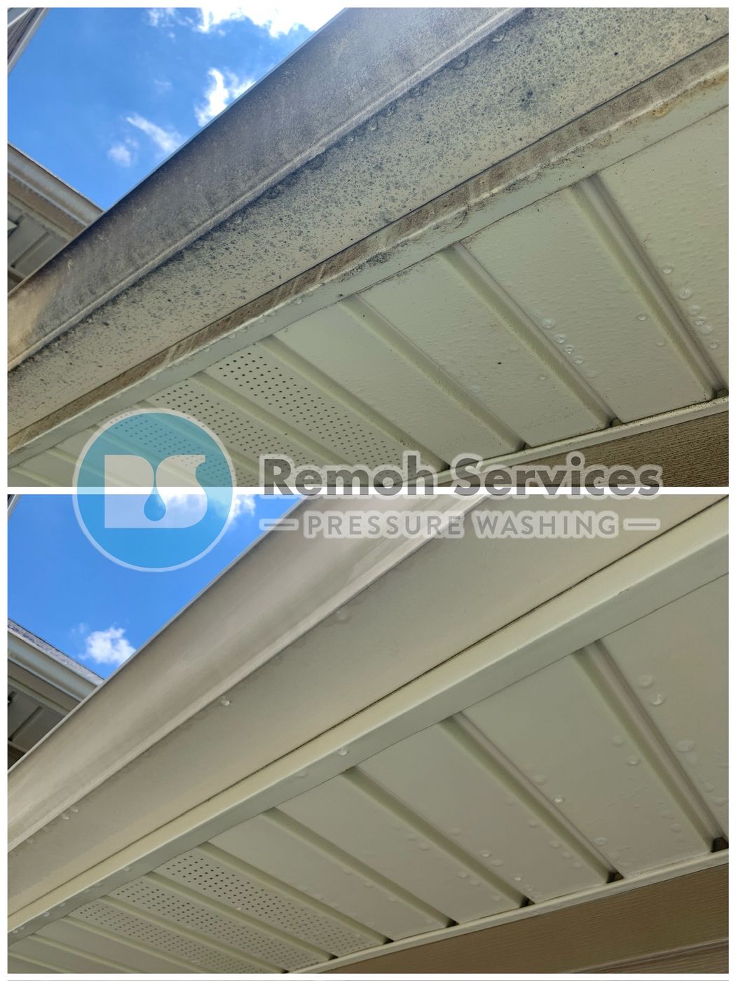 Before and after: soffit cleaning