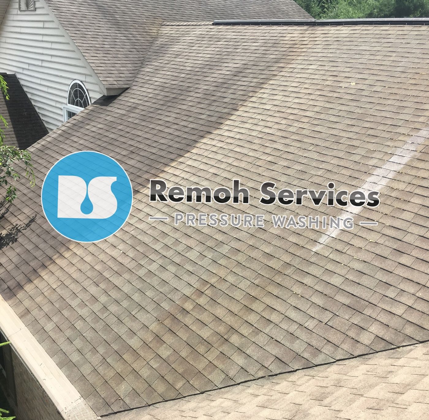 Before and after: soft wash roof cleaning
